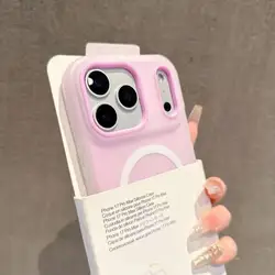 Vibrant Candy Color 2 - in - 1 Magnetic Case with Magsafe Wireless Charging Compatibility - Matte Finish - iPhone 15 (Purple)