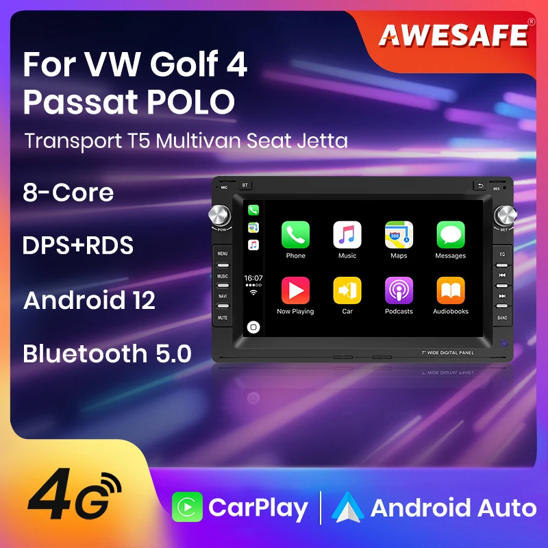 AWESAFE PX9 Plus autoradio For VW Volkswagen Golf 4 Passat POLO Transport  T5 Multivan Seat Jetta wireless CarPlay Android Auto auto intelligentes  system Auto Multimedia Player No 2 din 2din DVD - AliExpress