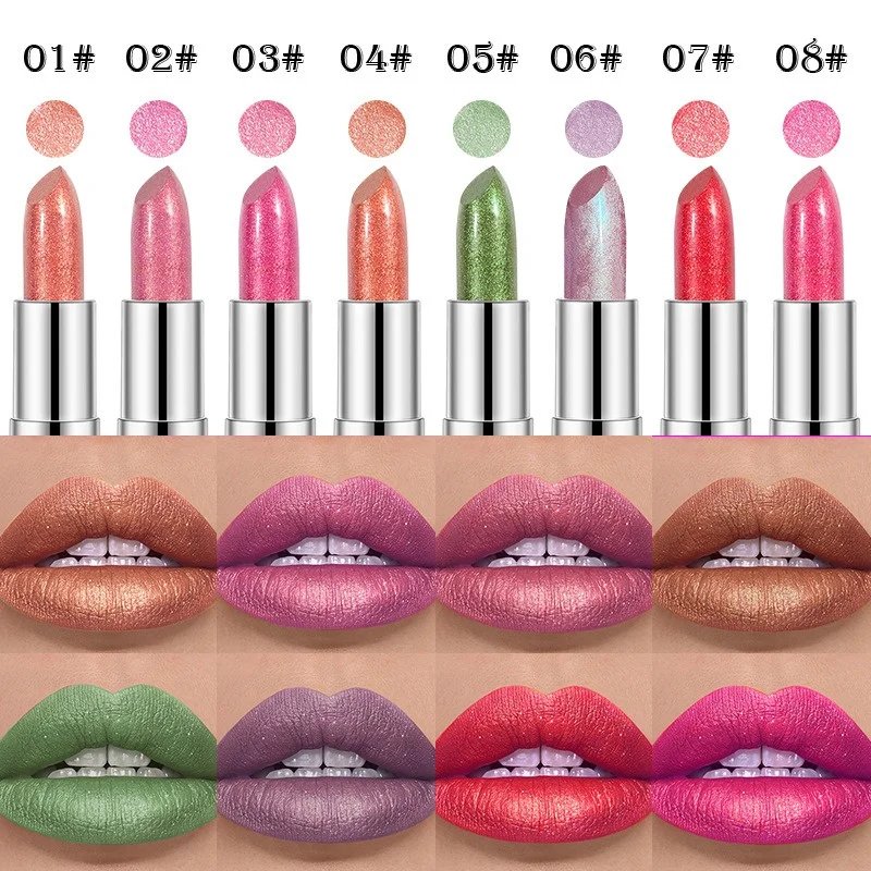 Diamond Pearlescent Lipstick Velvet Matte Long Lasting Waterproof_voghion.com