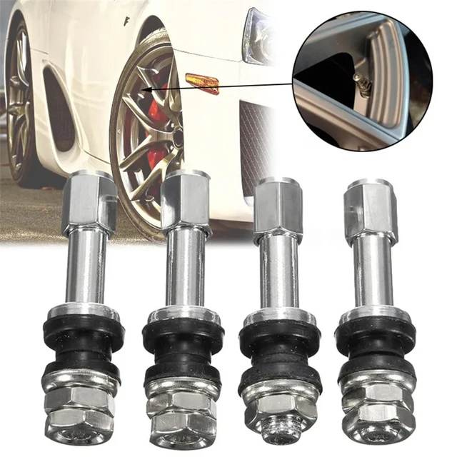 تدفق عالي الضغط مع غطاء للدراجات النارية ، صمام مسمار ترباس TR48e على الإطار ، معدن الكروم الجذعي ، عجلات دراجة سكوتر ، 4