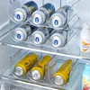 Refrigerator Organizer Tray for Wine and Glasses Plastic Wine Can Shelves with Stackable Glass Storage Racks Cup Storage Rack 5