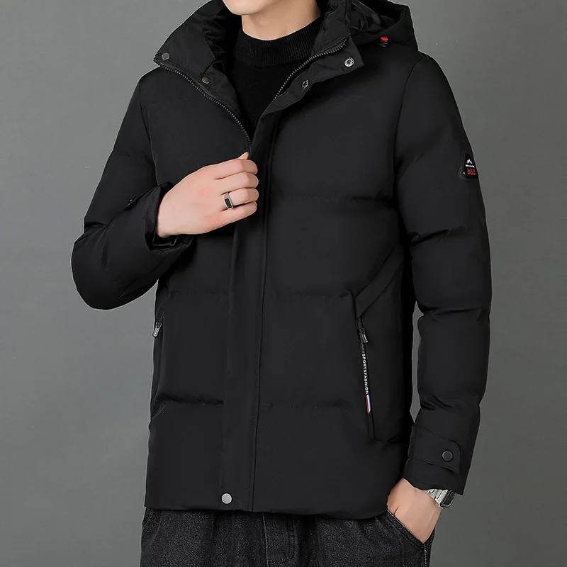 Men Busines Fashion Hooded 2023 Winter New Fleece Warm Thick Parkas Fur Windproof Parka Jacket Men Classic Casual Jacket Men