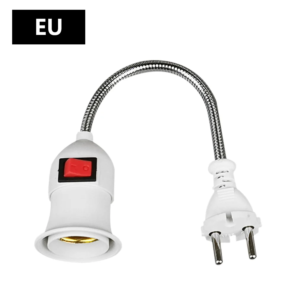 Lamp Holder Lamp Base Socket Converter-EU/UK/US Plug E27 Wall Flexible Holder Light Socket Adapter Plug Switch