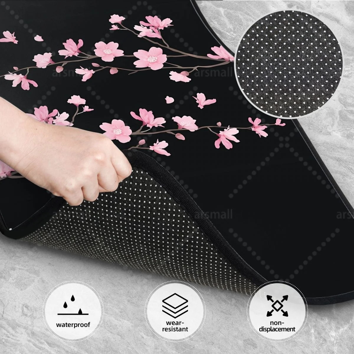 Cherry blossom mat car 4 pieces set anti-slip front and rear foot mat universal car accessories for SUVs