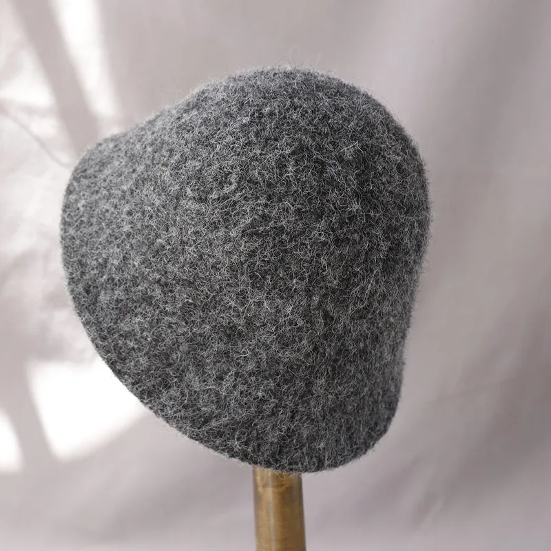 Wool Bucket Hat Women Vintage Fisherman Ha