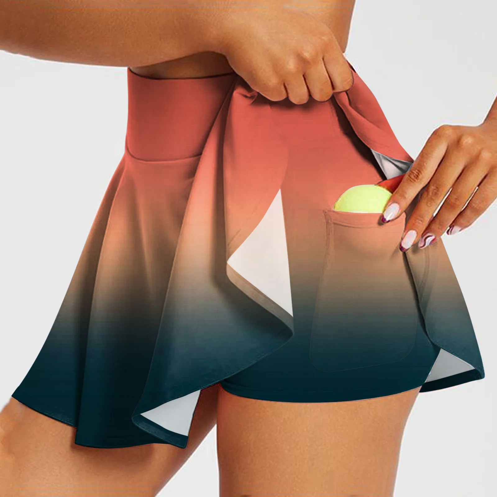 Women High Waist Tennis Skirt Pleated Skirt Fashion Short With Pockets Yoga