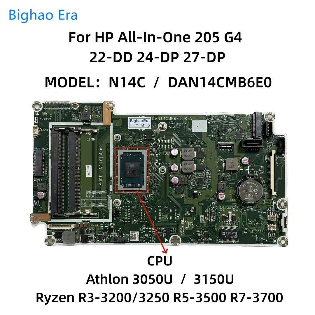 Used - Like New: N14D(Weaver) HP 205 G4 PRO Series AMD Ryzen 3 4300U  ALL-IN-ONE Motherboard L90518-001 All-In-One Desktop Motherboards 