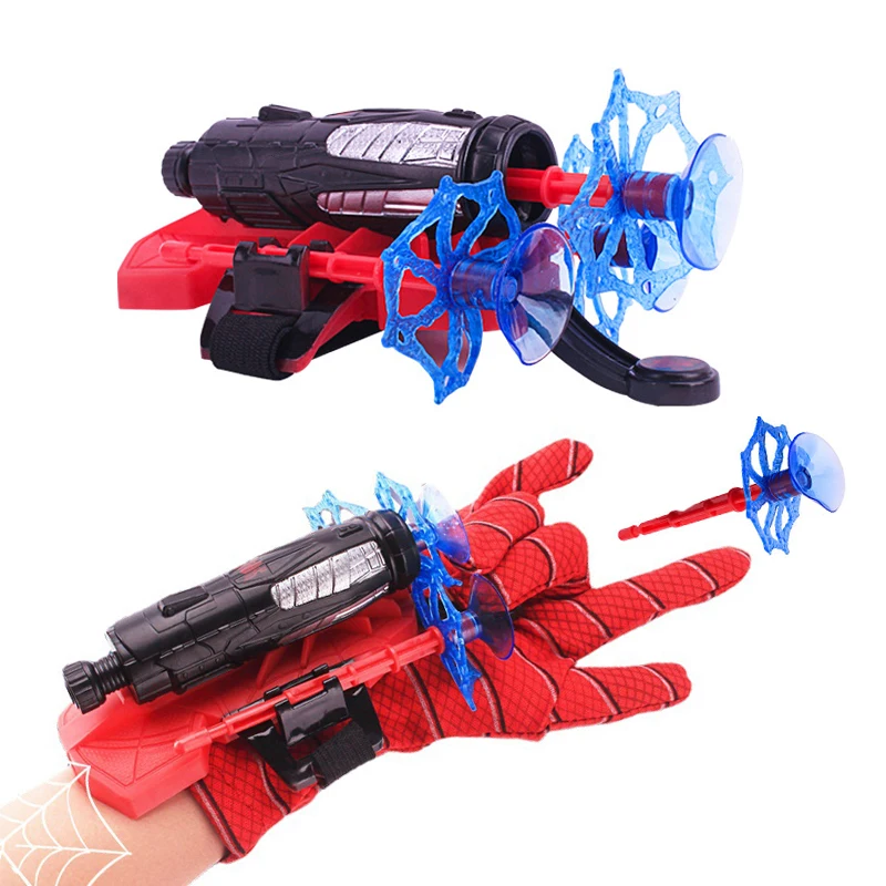 juego de juguetes de muñeca lanzador de héroes divertidos juguetes educativos para niños Guantes de lanzamiento para Spider-Man niños de plástico guantes de cosplay gran regalo para los fanáticos