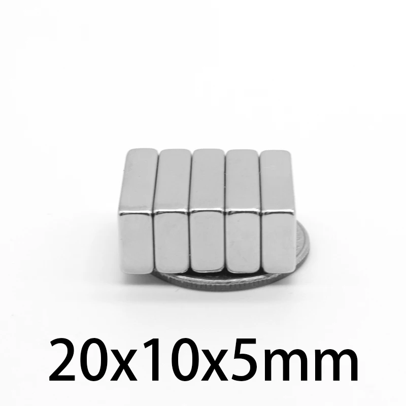 Door Sweeps 2/5/10/20/30/50PCS 20x10x5 Quadrate Powerful Strong Magnetic Magnets 20x10x5mm Block Neodymium Magnets 20*10*5 Permanent  Magnet Flanges