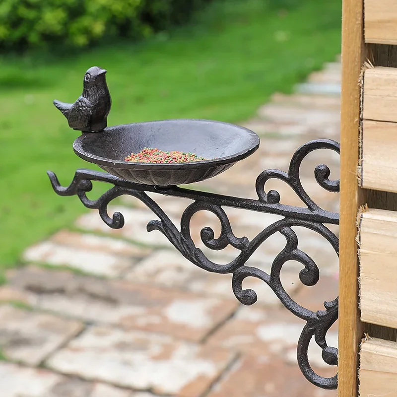 Cast Iron Bird Feeding Basin Wall Decoration