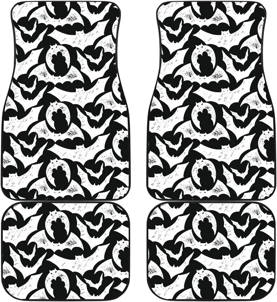 

CHICKYSHIRT Car Floor Mats Colorful Goth Halloween Pattern Bats Holiday Symbols Cute Gothic, Customized Car Floor Mat, Universal