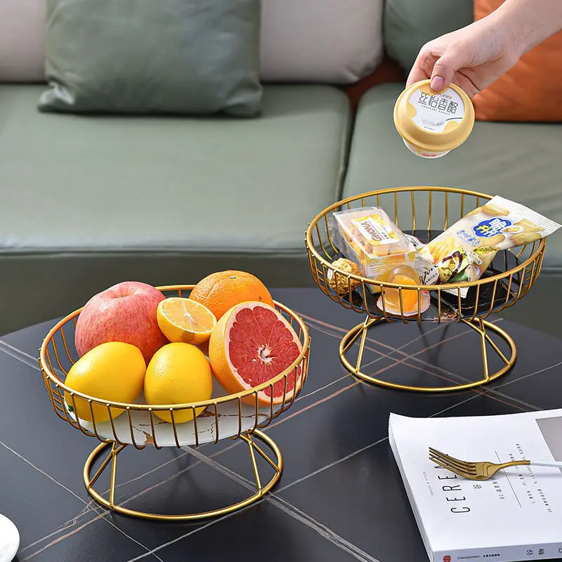 1PCS Nordic style large round fruit basket suitable for kitchen, living room, dining table, home decoration, snack display