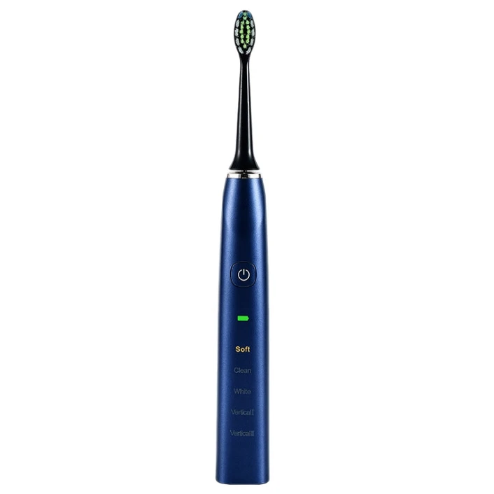 

UltraSonic Electric Toothbrush with 5 Modes Smart Timer 4 Brush Heads Whitening Toothbrush Deep Blue