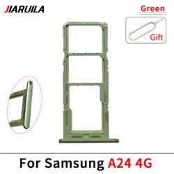 Dual SIM Card Adapter with Holder Tray and Ejector Pin (A24 4G  Green)