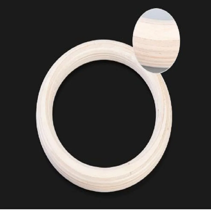 Gymnastic Rings 2pcs Wood Portable Crossfit Gymnastics Home Fitness Training Equipment