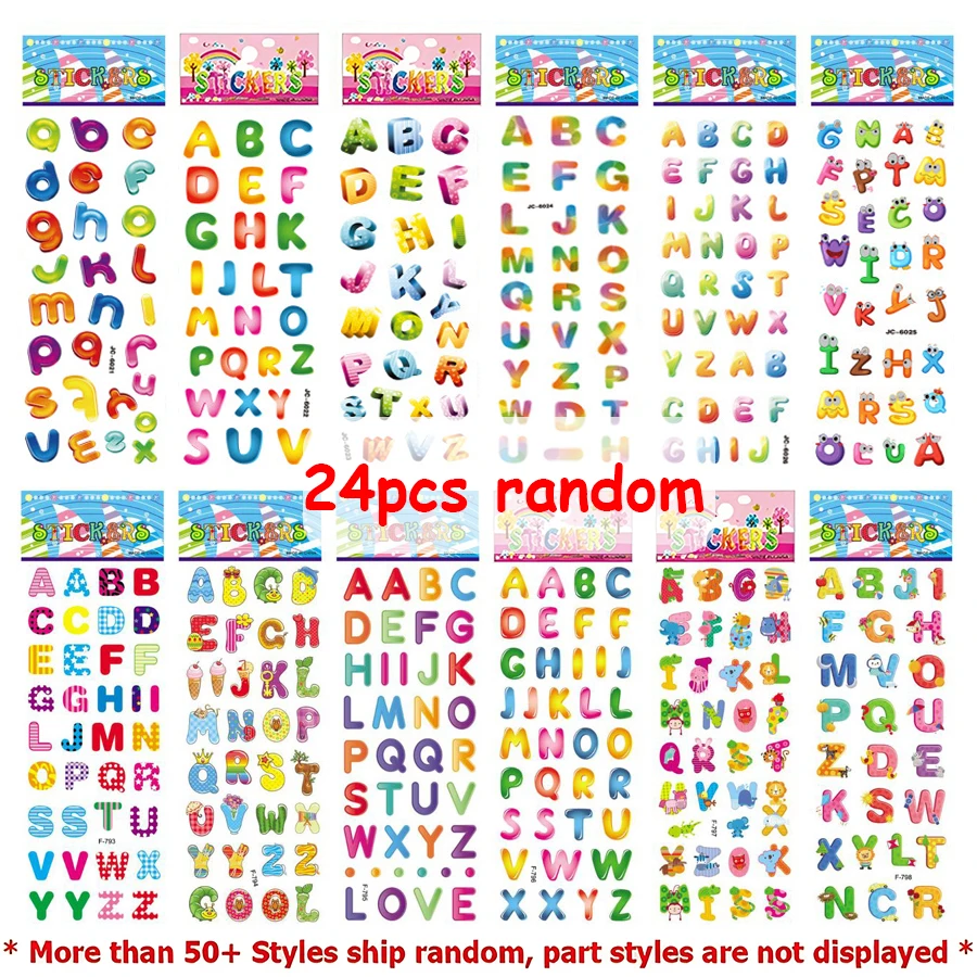 Cartoon Letter Design Bubble Stickers - Self-Adhesive Decorative Set