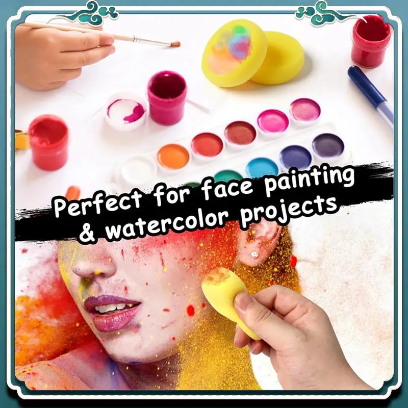 48 Pcs Yellow Round Painting Sponges Synthetic Artist Sponges For Painting, Ceramics, Pottery