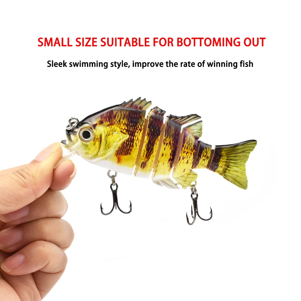 ODS 25.6g 102mm Topwater Swimbait 6-Segments Wobblers For Perch