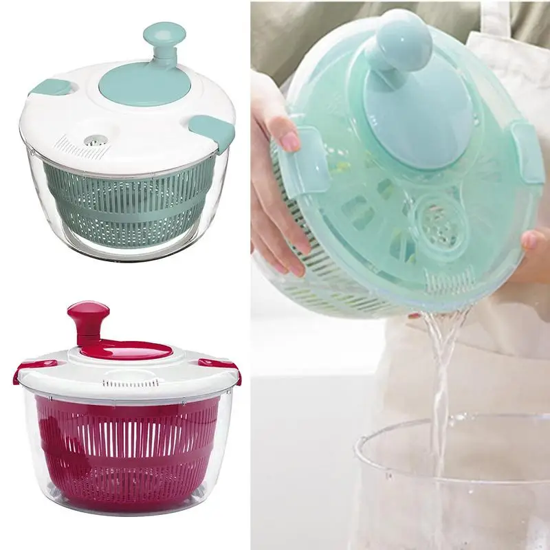 

Salad Spinner Vegetable dehydrator drainage basket vegetable washing basin Large Capacity manual fruit washing kitchen tools