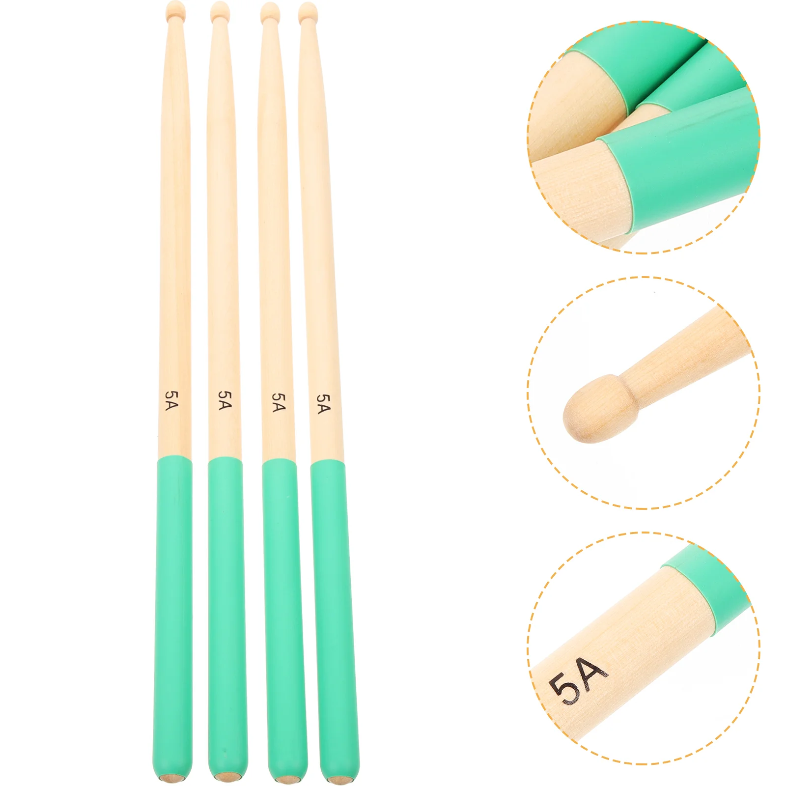 

2 Pairs Maple Sticks Drum Long Mallets Instrument Wooden Handle Tongue Drumsticks Handles Percussion Stage Marimba Child