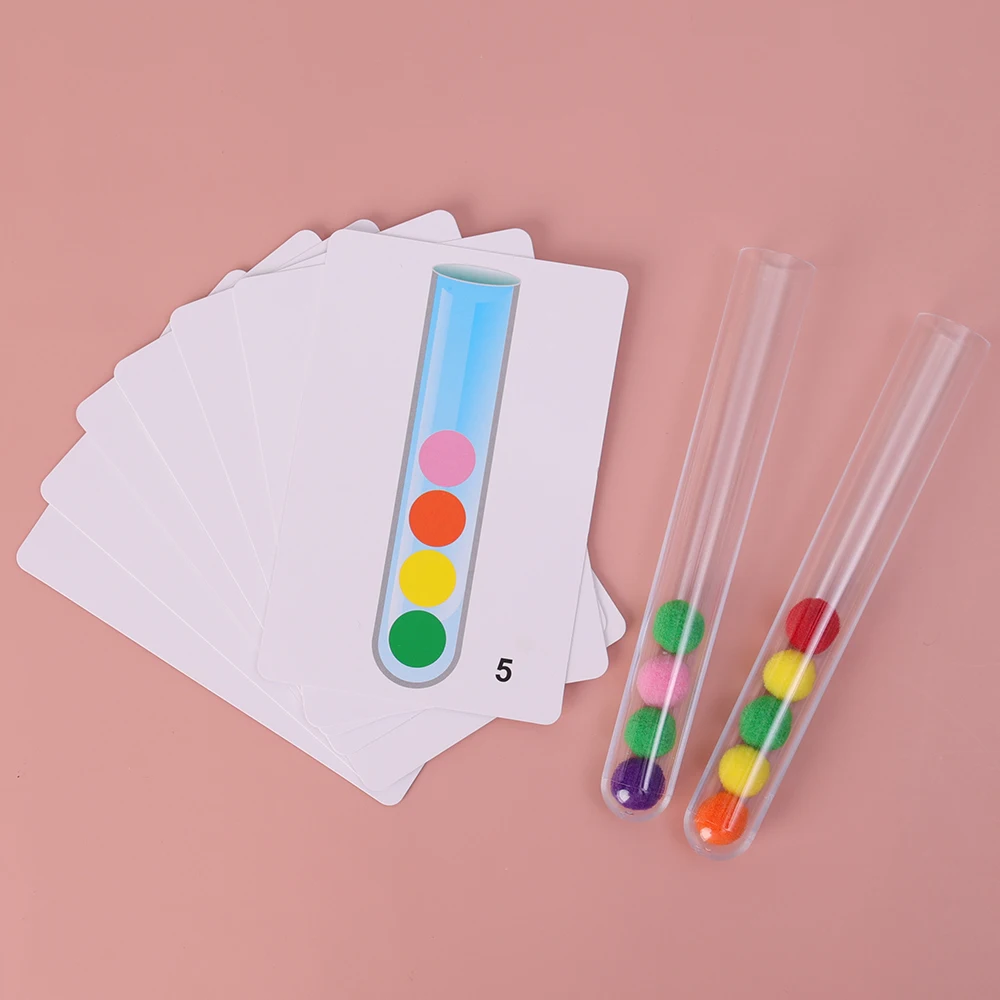 Test Tube Classification Game Hairball Test Tube Sort Fine Movement Training Children Color Cognition Early Education Puzzle Toy 4