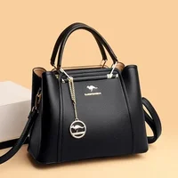Fashion Women Soft PU Leather Handle Handbag Designer Shoulder Crossbody Bag Ladies Large Capacity Shopping Messenger Tote Bag - Image 3