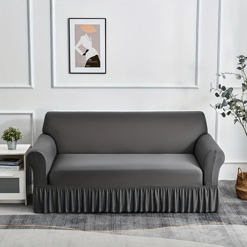 Non Slip Stretch Sofa Slipcover with Skirt