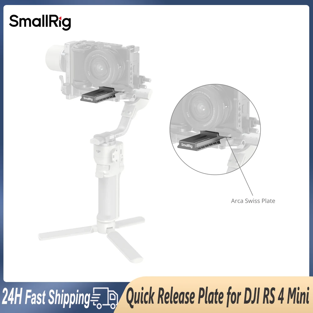 SmallRig 3061 Placa de Liberación Rápida con Arca-Swiss Compatible con dji RS 2/RSC 2/Ronin-S/RS