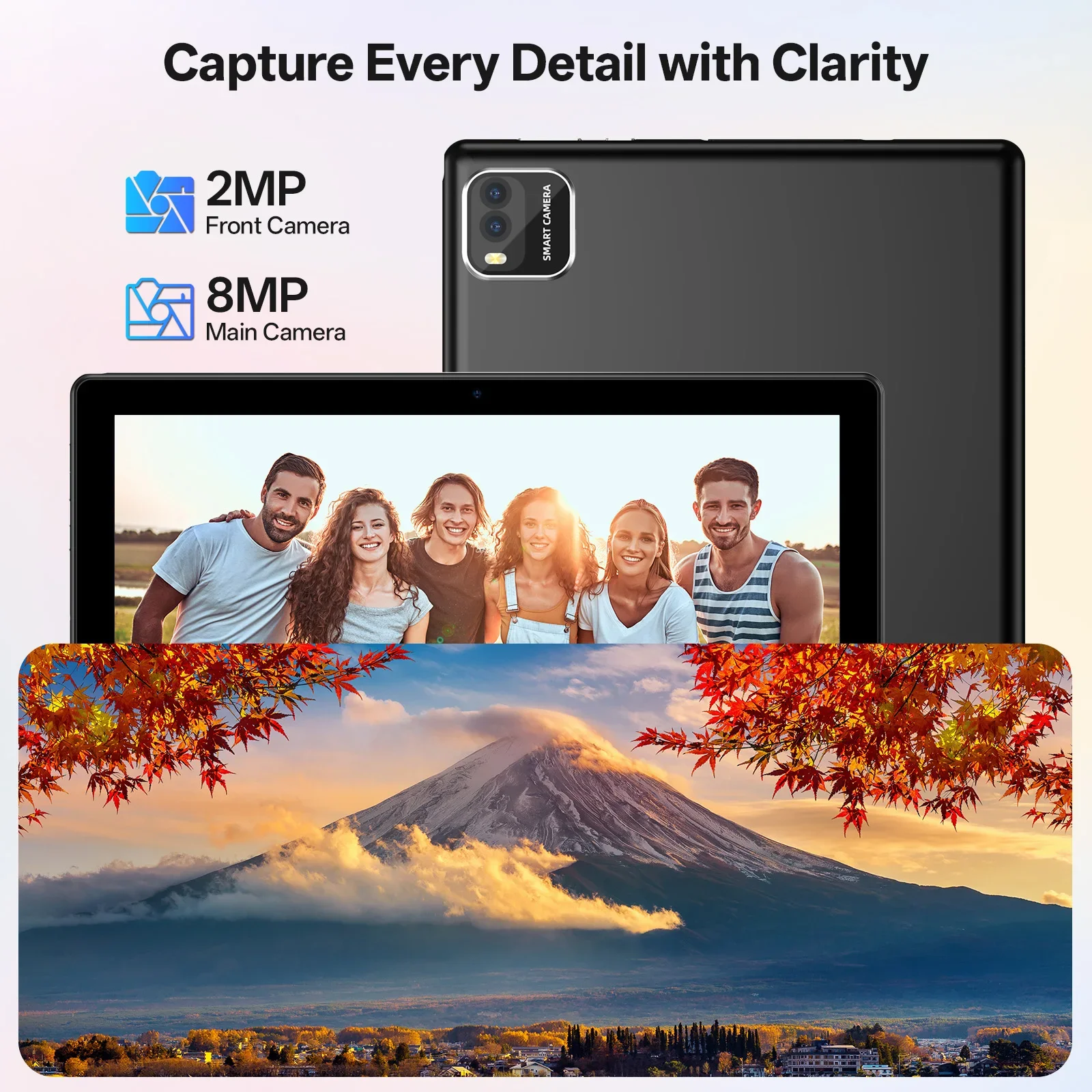 10-inch tablet PC, Android 15 system, quad-core processor, 12 (3+9) GB + 64GB storage, expandable up to 1TB, supports WiFi 6,