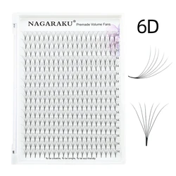 NAGARAKU Precision Premade Fans Eyelash Extension - Thin Pointy Base - 9mm (6D)