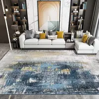 Chinese Style Splash-ink Large Living Room Carpet Abstract Luxury Lint-free Rugs for Bedroom Kitchen Mat Soft Machine Washable 1