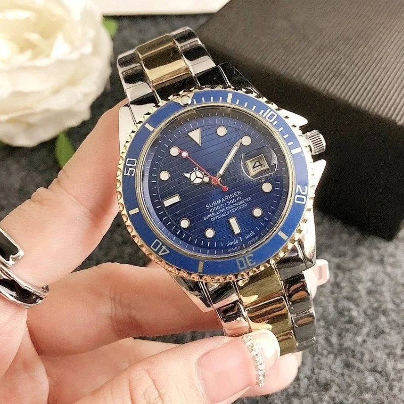 

Famous Luxury AAA Brand Unisex Auto Date Watches for Women No Waterproof Stainless Steel Men Business Wristwatch reloj hombre