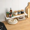 Retractable Storage Rack Kitchen Shelf Organizer Multifunctional Cabinet Layered Dish Seasoning Bottle Finishing Home Supplies 2