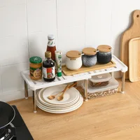 Retractable Storage Rack Kitchen Shelf Organizer Multifunctional Cabinet Layered Dish Seasoning Bottle Finishing Home Supplies 2