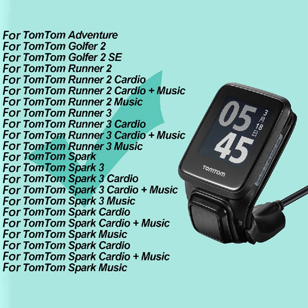 TomTom Spark/Runner Series Runner2/3/Spark 3  100cm Ʈ ġ USB   ̺, ð  ũ ũ ĵ