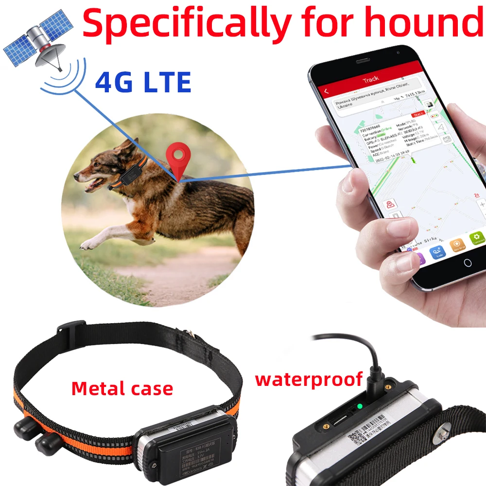 4g Hound Hunting Dog Location Live Gps Tracker Collar Long Distance
