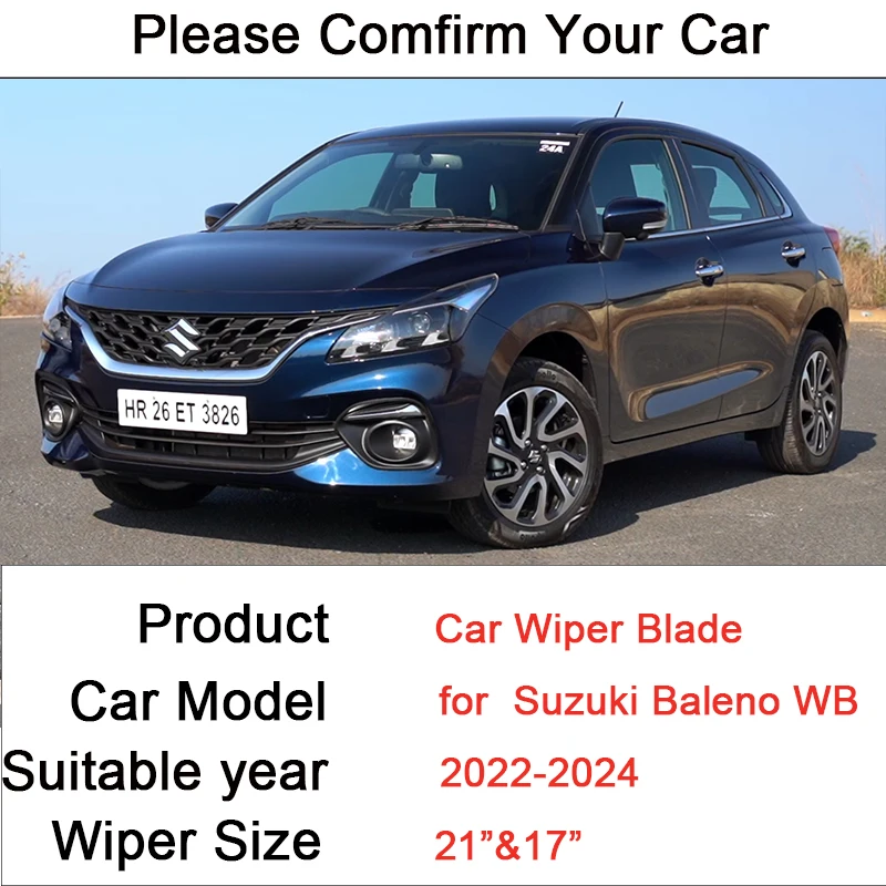 Per Suzuki Baleno WB MK2 2022 2023 2024 spazzole tergicristallo anteriori spazzole in gomma finestre parabrezza Cutter accessori auto U J Hook