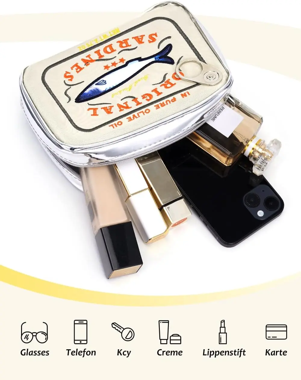 Canned Sardines Makeup Bag,  Sardine Tin Fish Cosmetic Bag,  Cute Makeup Bag  Pencil Case Pouch, Coquette Make  Pouch for Women 5