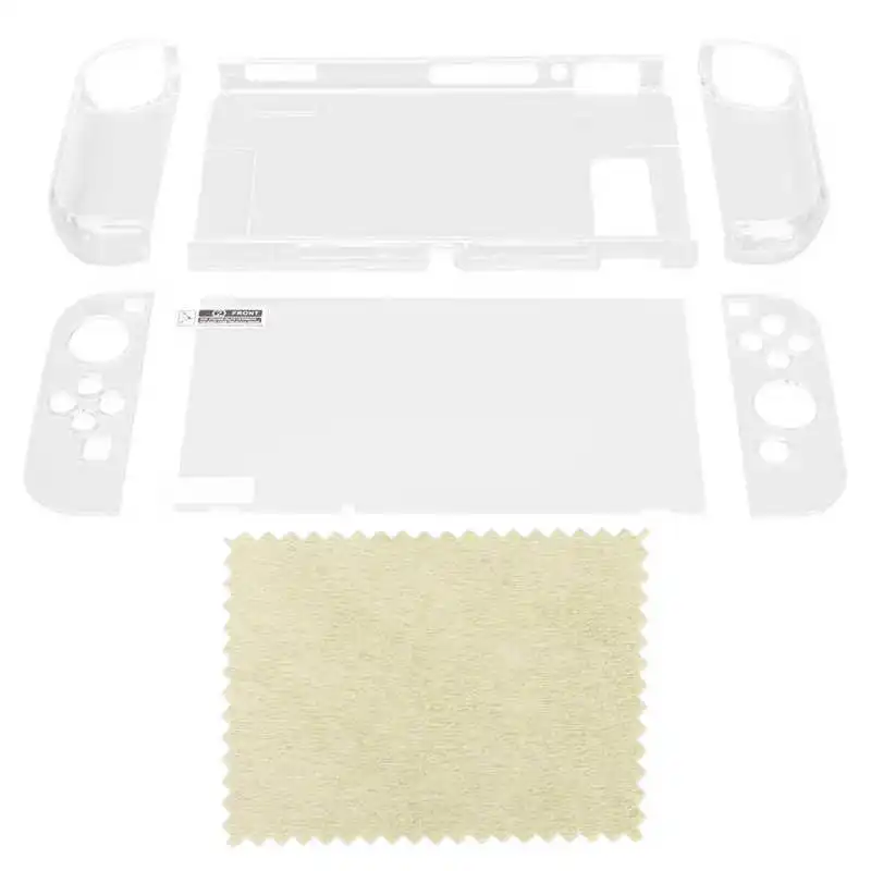 

Game Console Protective Cover PC Transparent Thin Gamepad Shell Case With Screen Protector for Switch