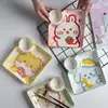 7.5 Inch French Fries Dumpling Plate,Ceramic Fishing Household Underglaze Vinegar Tableware Internet Celebrity Cartoon Trays 4