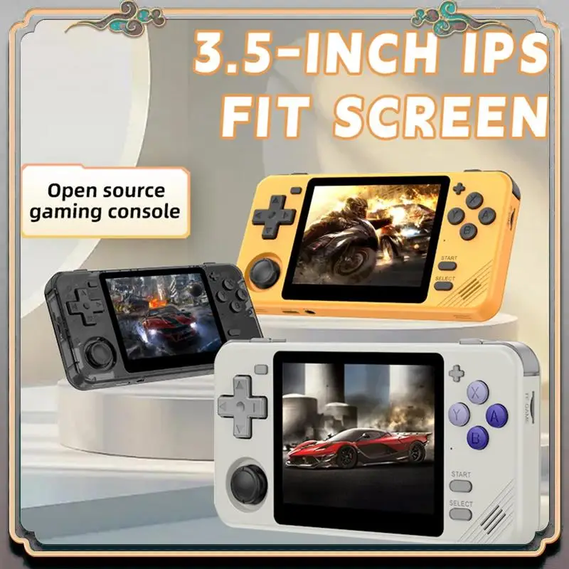 A46M-RGB10X Handheld Game Console 3.5 Inch IPS Screen 16+128GB Open Source For GBA GBC PSP NDS Simulator Video Game Console