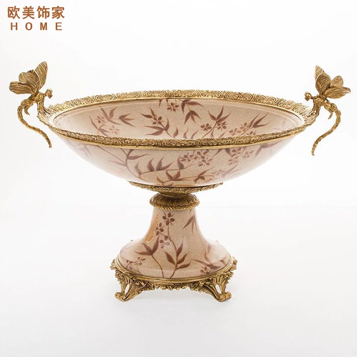 

New American-style home ceramics with copper flower inserted desk lamp tissue box ornaments in the living room