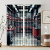 2pcs, Curtains Digital Printed Garage Tools Workshop Versatile 100% Polyester (without rod) Holiday Ldeal for Living Room and 2