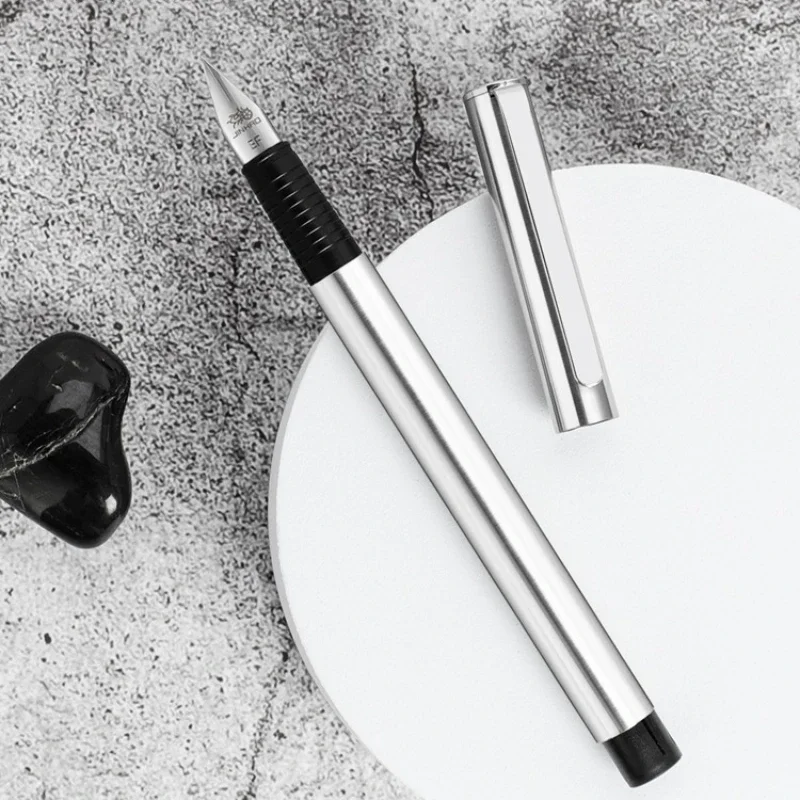 Jinhao 65 Black Silver Color Daily work Notes Office Fountain Pen EF F 0.30mm Nib Student School Writing Pen Stationery Supplies 4