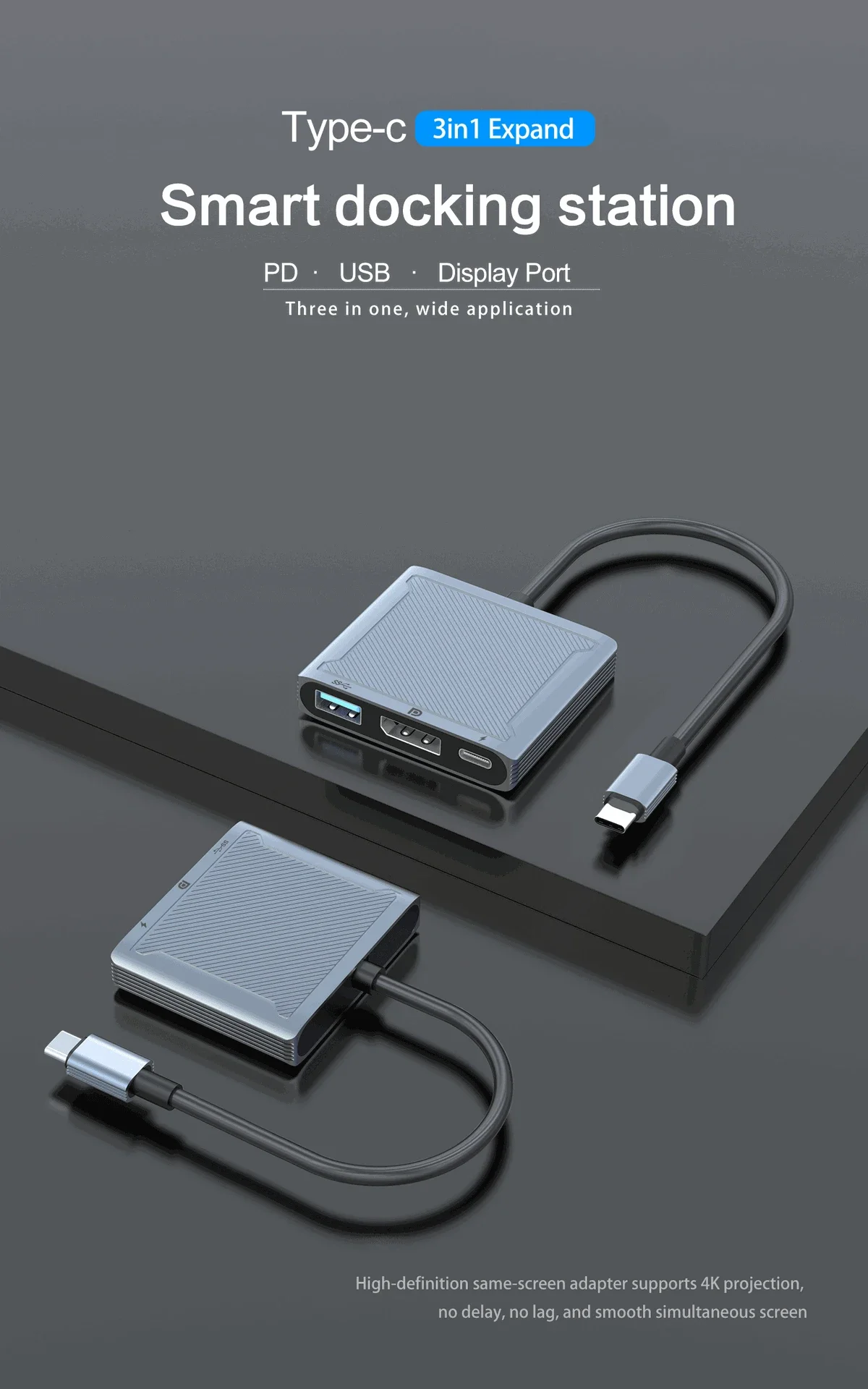 Hub Usb C, 5 En 1 Adaptateur Usb C Vers Usb Hdmi Avec 3 Ports Usb 3.0