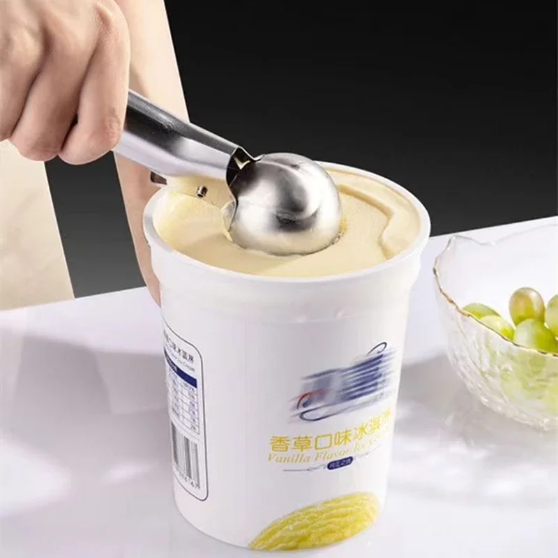 Ice Cream Ball Scoop Stainless Steel Fruit Scoop Multifunctional Cream Dipper Dual-Purpose Watermelon Ball Spoon Shovel Spoon ice cream scoop