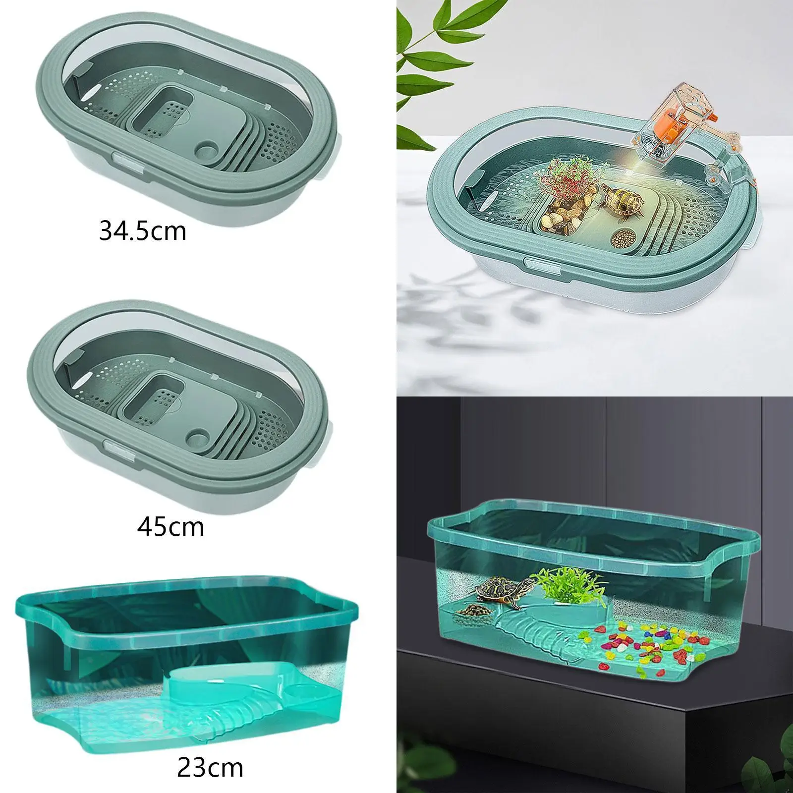 Turtles Tank Aquarium Terrapin Tortoises Case Frog Pets Accessories Amphibians
