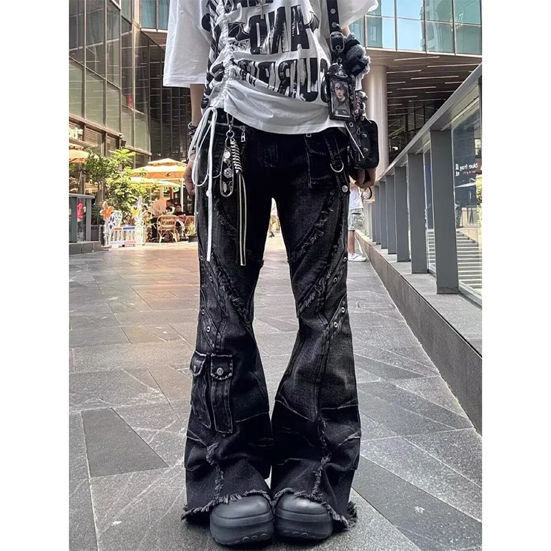 Women's Y2k Baggy Flare Jeans Harajuku Japanese 2000s Style