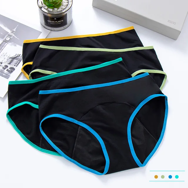 Plus Size Leak Proof Menstrual Panties Comfortable Cotton Briefs - Image 6