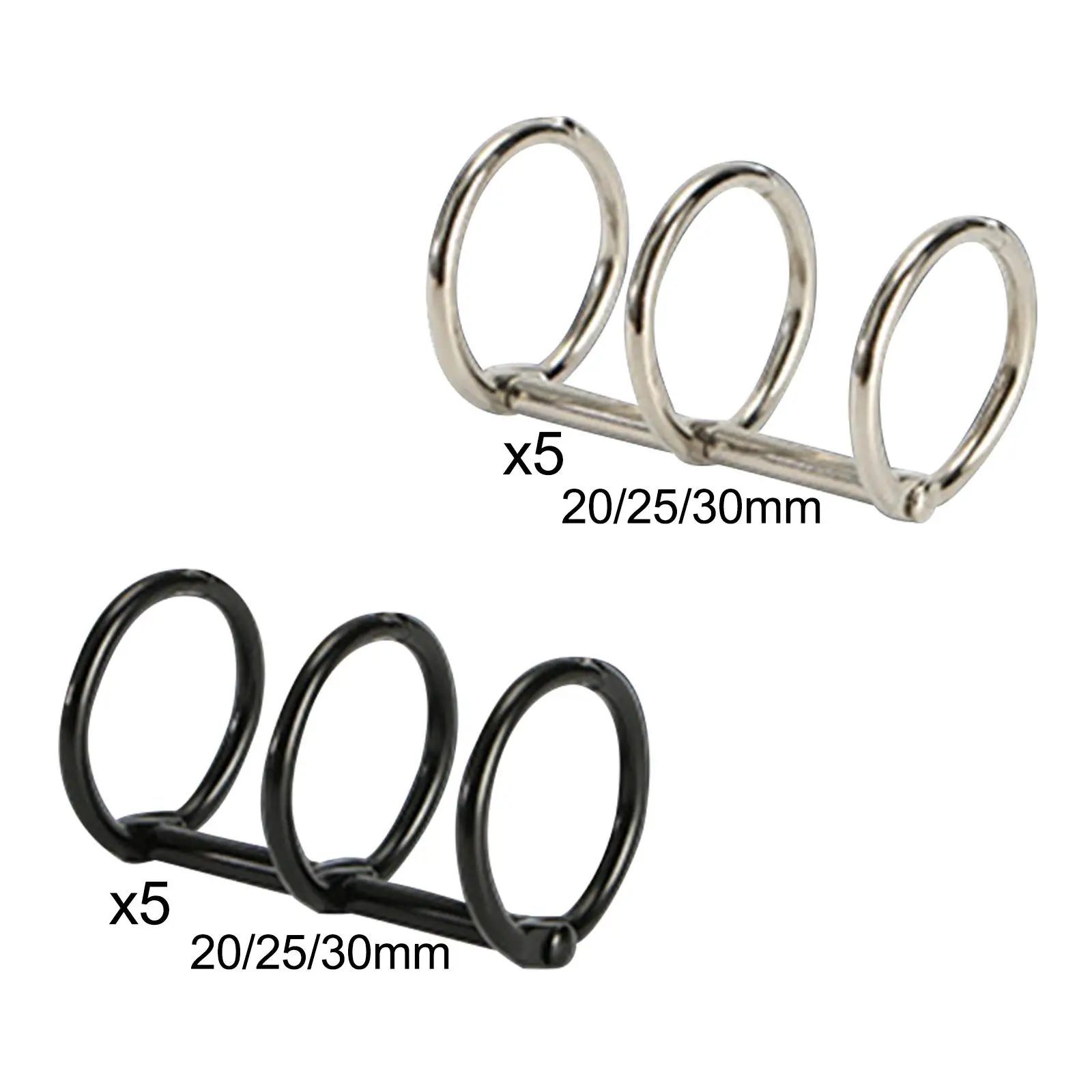 5x 3 Ring Metal Loose Leaf Binders Snap Split Hinged Book Rings for Notebook Diary DIY Travel Diary Photo Album Binding metal ring binder,metal binder ring,book binding supplies